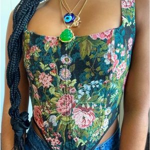 Garden pattern Corset top